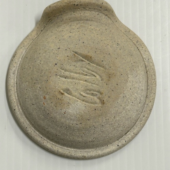 Colby Studio Pottery Spoon Rest Trinket Dish Artist Signed Set of 2 - Picture 8 of 11